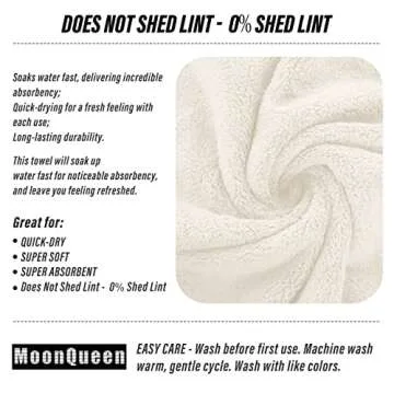 MOONQUEEN 6 Pack Premium Hand Towels - Quick Drying - Microfiber Coral Velvet Highly Absorbent Towels - Multipurpose Use as Hotel, Bathroom, Shower, Spa, Hand Towel 16 x 28 inches (Cream)