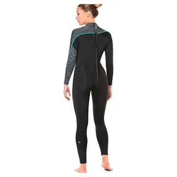 BARE 3/2MM Women's Elate Full Wetsuit | Comfortable high Stretch Neoprene Material | Long Sleeve | Great for All Watersports, Scuba Diving and Snorkeling | Grey 06