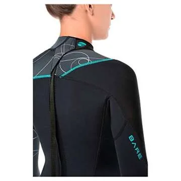 BARE 3/2MM Women's Elate Full Wetsuit | Comfortable high Stretch Neoprene Material | Long Sleeve | Great for All Watersports, Scuba Diving and Snorkeling | Grey 06