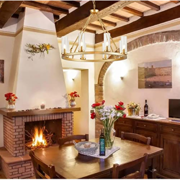 Uboxin Chandelier: Elegant 8-Light Farmhouse Fixture