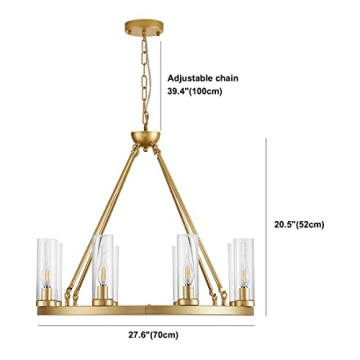 Uboxin Chandelier: Elegant 8-Light Farmhouse Fixture