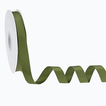 DINDOSAL Moss Ribbon 5/8 Inch Moss Green Satin Ribbon Wedding Ribbon for Gift Wrapping Hair Ribbon G...
