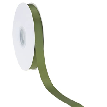 DINDOSAL Moss Green Satin Double Face Ribbon 5/8 inch