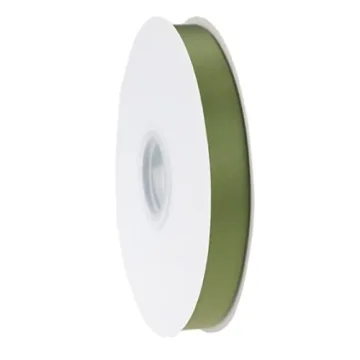 DINDOSAL Moss Green Satin Double Face Ribbon 5/8 inch