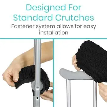 Vive Sheepskin Crutch Pads & Hand Grips - Comfortable, Breathable, Machine Washable Padding for Adults - Premium Accessory Covers for Crutches, Armpits - Latex-Free & Non-Toxic