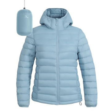 Lightweight Puffer Jacket Womens Winter Packable Quilted Puffy Zip Up Fall Wind Breaker Light Weight...