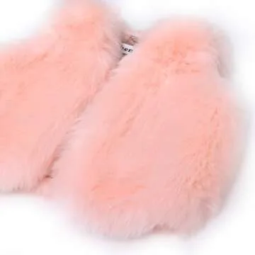 benetia Toddler Vest Girls Fur Faux Winter Jacket Pink 4t
