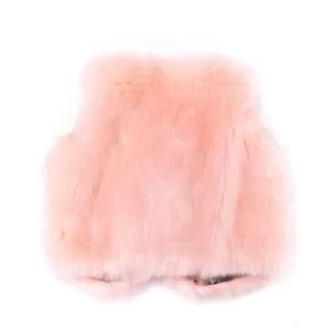 benetia Toddler Vest Girls Fur Faux Winter Jacket Pink 4t