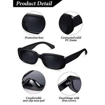 Stylish Weewooday Rectangle Sunglasses Set for Women