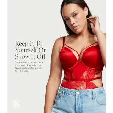 Victoria's Secret Push-Up Cutout Lace Teddy, Black, XX-Large