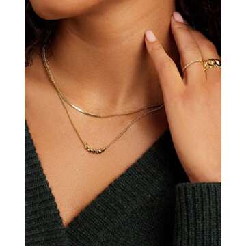 gorjana Women’s Lou Heart Necklace, 18K Gold Plated, Adjustable Chain