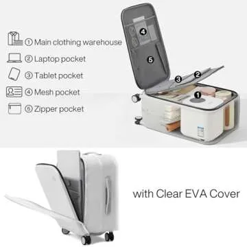 Mixi Luggage Suitcase with Spinner Wheels, 24'' Checked Travel Luggage Aluminum Frame PC Hardside with TSA Lock & Cover