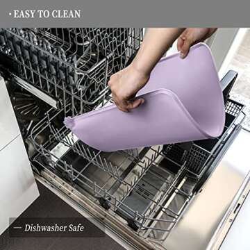 Reopet Waterproof Pet Feeding Mat with High Raised Edges, Heavier and Thicker Placemats for Cat Dog Water Bowl with BPA Free, Dogs Cats Food Mats for Messy Drinkers to Prevent Spill and Protect Floors