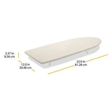 Whitmor Tabletop Ironing Board, Cream, 12.0x32.0x33.75