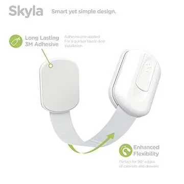 Baby Proofing Child Safety Locks (2 Pack) by Skyla Homes - The Safest, Quickest and Easiest 3M Adhesive Cabinet Latches, No Screws & Magnets, Multi-Purpose for Furniture, Kitchen, Ovens, Toilet Seats
