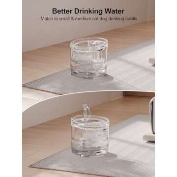 NPET WF050 Cat Water Fountain, Dog Water Dispenser, 1.5L Super Quiet Automatic Pet Drinking Fountain with Faucet Kit