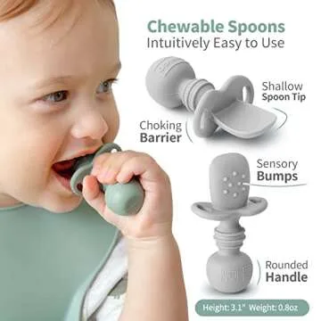 SAMiGO Silicone Baby Spoons for Safe Self Feeding