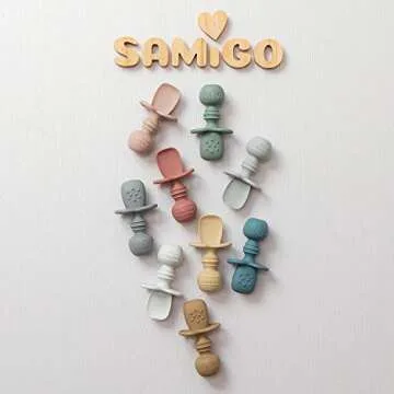SAMiGO Silicone Baby Spoons for Safe Self Feeding