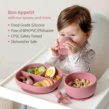 SAMiGO Silicone Baby Spoons for Safe Self Feeding