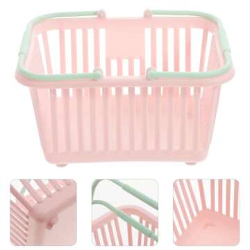 Gadpiparty 3pcs Small Plastic Shopping Baskets Kids Grocery Baskets with Handles Tiny Organizer Container Bin for Eggs Fruits Veggies Snacks