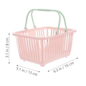Gadpiparty 3pcs Small Plastic Shopping Baskets Kids Grocery Baskets with Handles Tiny Organizer Container Bin for Eggs Fruits Veggies Snacks