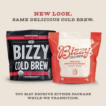 Bizzy Organic Cold Brew Coffee | Bundle | Coarse Ground Coffee | Breakfast Blend 1 LB + Smooth & Swe...