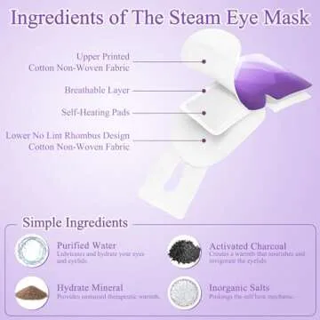 FRSHMORN 16 Packs Steam Eye Mask for Soothing Relief