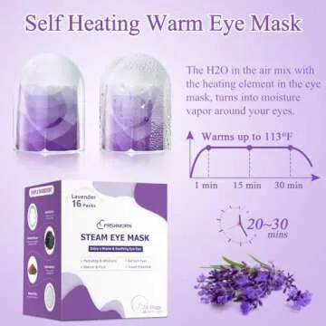 FRSHMORN 16 Packs Steam Eye Mask for Soothing Relief