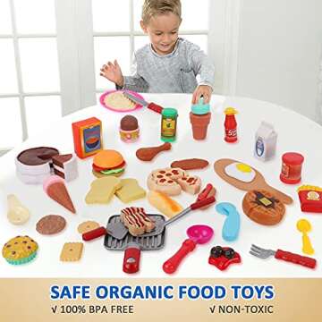 50 PCS Deluxe Pretend Play Food Set for Kids - Fun & Interactive