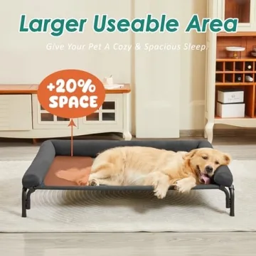 TJSOULER Cooling Elevated Dog Bed for Large Dogs  - Quick Install