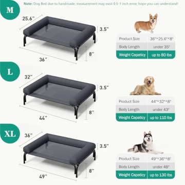 TJSOULER Cooling Elevated Dog Bed for Large Dogs  - Quick Install