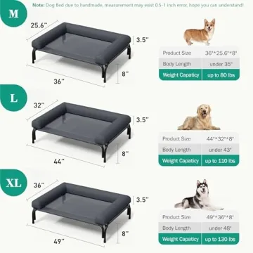 TJSOULER Cooling Elevated Dog Bed for Large Dogs  - Quick Install