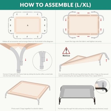 TJSOULER Cooling Elevated Dog Bed for Large Dogs  - Quick Install