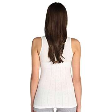 VAVONNE Camisole for Women, All Cotton, Airy Soft Comfy Tank Tops Cami Undershirt (Wide Strap/Off-White, X-Large)