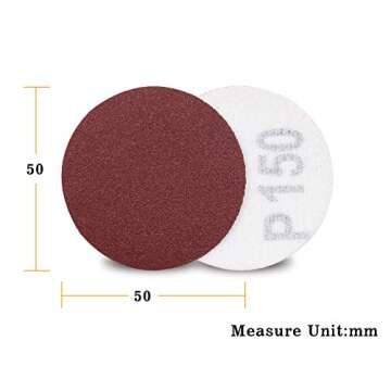 SPEEDWOX 100pc 2 inch Sanding Discs Hook and Loop Sandpaper 150 Grit Sander Disc Sanding for Sanders Drill Grinder Rotary Tools Attachment Woodworking Wood Auto, No Hole