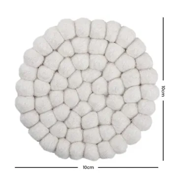 Merino Wool Round Felt Ball Coasters Handmade in Nepal