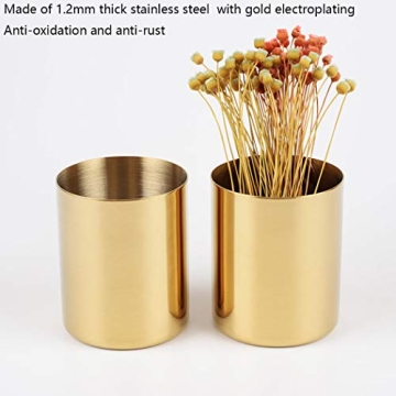 Elegant Gold Pencil Cup Holder for Desk and Makeup
