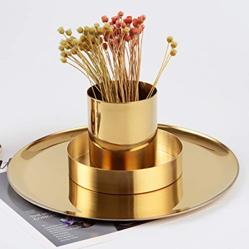 Elegant Gold Pencil Cup Holder for Desk and Makeup