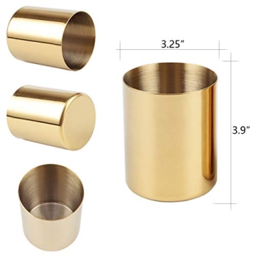Elegant Gold Pencil Cup Holder for Desk and Makeup