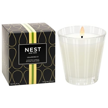 NEST New York Scented Classic Candle, Grapefruit - 8.1 oz - Up to 60-Hour Burn Time - Reusable Glass Vessel