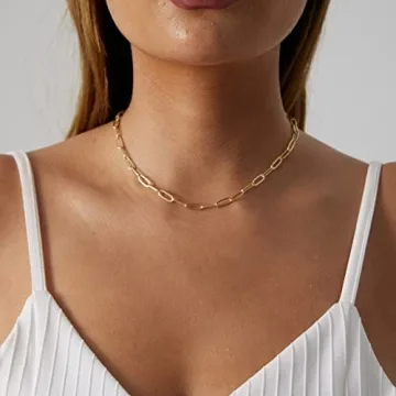 CAROVO Paperclip Choker Necklace - Chic Minimalist Jewelry
