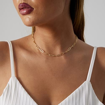 CAROVO Paperclip Choker Necklace - Chic Minimalist Jewelry