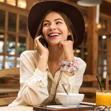 Lolalet Scrunchies for Women, Satin Hair Softer Than Silk Ties Sleep, Big Scrunchy Ponytail Holder with Elastic Bands Girls Thick Thin Curly -6 Pack, Style A