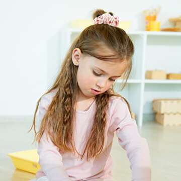 Lolalet Scrunchies for Women, Satin Hair Softer Than Silk Ties Sleep, Big Scrunchy Ponytail Holder with Elastic Bands Girls Thick Thin Curly -6 Pack, Style A