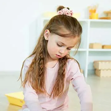 Lolalet Scrunchies for Women, Satin Hair Softer Than Silk Ties Sleep, Big Scrunchy Ponytail Holder with Elastic Bands Girls Thick Thin Curly -6 Pack, Style A