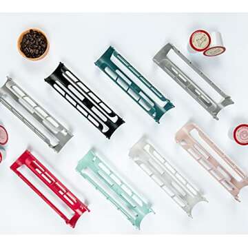 STORAGENIE K Cup Holder for Keurig K-cup,Coffee pod Storage, Side Mount | Wall Mount, Perfect for Small Counters (3 Rows/For 15 K Cups, OASIS BLUE)