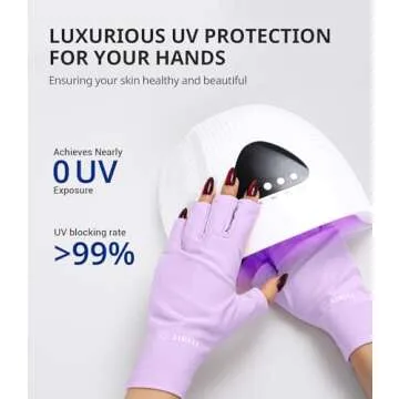 AIRSEE Premium UV Protection Gloves for Gel Manicures – UPF 50+ Fingerless Design, Anti UVA & UVB ...