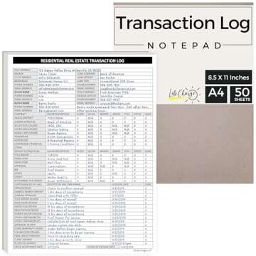 Real Estate Agent Supplies - Real Estate Transaction Log Notepad, a Closing Checklist Planner Pad fo...