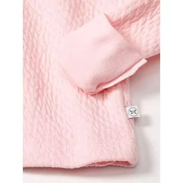 HonestBaby Side-Snap Matelasse Mini Quilted Top in Cozy 100% Organic Cotton Infant Baby Boys, Girls, Unisex, Pink, Newborn