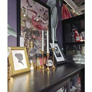 PNAVMG Candle Holders,Set of 6 Candlestick Holders for Taper Candles, Brass Gold Modern Decorative Candle Stick Holder for Table, Mantel, Wedding, Dinning, Housewarming Gift(Candles are not Included)